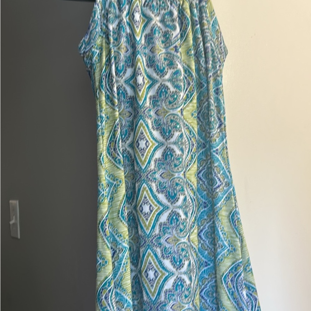 Blue and Green Patterned Prana Dress